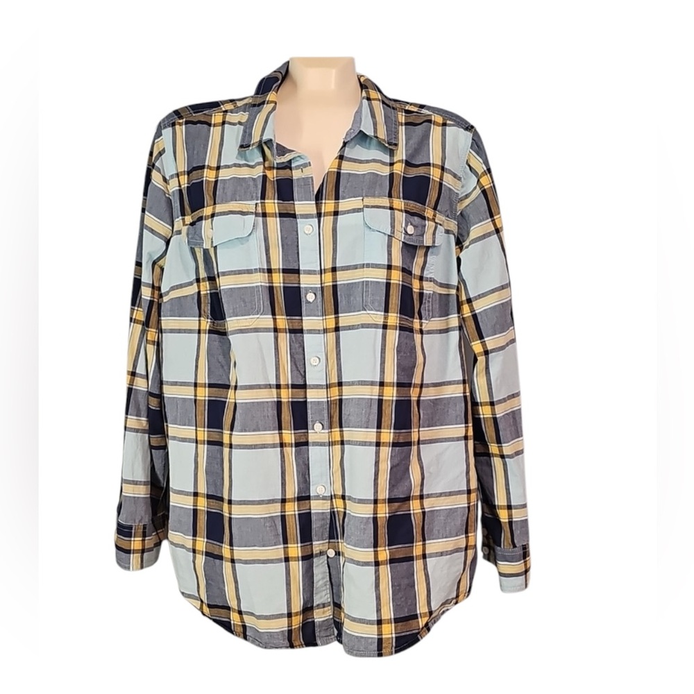 💚 St. John’s Bay Plaid Button Down Top - 2X